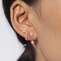 Moderne vergulde 6-delige oorbellen set met sprankelende zirkonia stenen voor dames - Stijl 4 / Goud