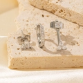 Elegante zilveren geometrische sieradenset met sprankelende zirkoon oorbellen voor dames - Stijl 6 / Zilver