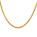 Collar de cadena de trigo minimalista de acero inoxidable dorado con acabado pulido - Cadena de Cesta de Flores / 3mm*60cm / Dorado