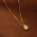 Elegant gold pea pod pendant necklace with pearls on a luxury velvet display background - Lava Irregular Style (B)
