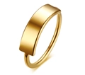 Minimalist 18K gold plated stainless steel signet ring with a smooth flat rectangular top - Gold Rectangular Style (R-407) / US 8
