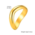 Vue détaillée de la bague dorée en acier inoxydable de 0,43 cm avec forme de vague - US 6 / Style Vague (RC-722)
