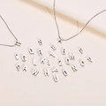 Minimalistische silberfarbene 26-Buchstaben-Halskette mit Schlangenkette für Damen - Buchstabe A / Stahlfarben