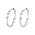 Orecchini a cerchio in acciaio inossidabile argento lucido con chiusura nascosta - 2mm x 11mm / Color Acciaio