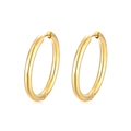 Orecchini a cerchio in acciaio inossidabile placcato oro 18K in stile minimalista - 2mm x 11mm / Oro