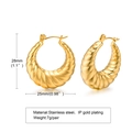 Detail van 28mm gouden gedraaide oorringen met nauwkeurige afmetingen en gewicht - Twist Touwstijl (EH-349) / Goud