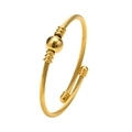 Bracciale a nodo dorato con filo d'acciaio intrecciato e perle rotonde lucide eleganti - Stile Cavo Intrecciato con Sfera-Oro (B-226G)