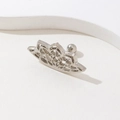Gothic hollow silver stud earring with crown lotus design and round screw back ball - Silver Lotus Hollow Style (2yin)