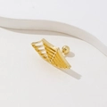 Detail shot of golden punk spiderweb stud earring with secure screw back closure - Golden Spiderweb Fan Style (1jin)
