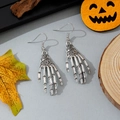 Γοτθικά σκουλαρίκια με χέρι σκελετού για το Halloween με ρετρό φινίρισμα οξειδωμένου ασημιού - Στυλ Χέρι Σκελετού (4)