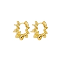 Orecchini a cerchio dorati vintage con design a spirale intrecciata per gioielli donna - Orecchini a Cerchio a Spirale / Stile Spirale Ondulata Dorata (EBD-186G)
