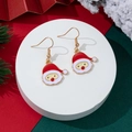 Detail von Weihnachts-Weihnachtsmann-Ohrhängern mit rotem Hut und Goldhaken - Weihnachtsmann mit Roter Mütze-Stil (11)