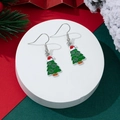 Christmas tree drop earrings with green enamel and white snowflake details - Hat Christmas Tree Style (15)