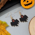 Boucles d'oreilles fantôme d'Halloween en alliage noir et doré aux yeux rouges - Style Fantôme Noir aux Yeux Rouges (27)