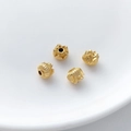 Macro view of gold lotus bud spacer beads with brushed texture for DIY jewelry making - Lotus Bud Style (2#) / 1 Piece (7.5x6.5mm)