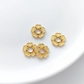 Golden lotus flower spacer beads for DIY jewelry making with matte metallic finish - Five Petal Flower Spacer (9#) / 1 Piece (11.8mm)