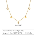 Λεπτομέρεια χρυσού κολιέ καρδιά με αλυσίδα από ατσάλι και μενταγιόν από ζιργκόν - Στυλ Μικτή Καρδιά με Στρας (NC-1409G)