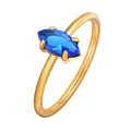 Elegant gold ring with a marquise-cut blue zircon stone in a minimalist four-prong setting - US 6 / Gold Sapphire Blue Marquise Zirconia (RC-629GL)