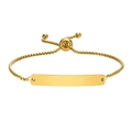 Minimalistische goudkleurige roestvrijstalen bar armband met verstelbare boxketting - Goud