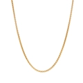 Collier minimaliste en acier inoxydable plaqué or avec finition polie brillante - 2mm*45cm / Or