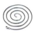 Collier chaîne boîte minimaliste en acier inoxydable argenté avec fermoir homard - 3mm*50cm / Acier
