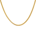 Collier chaîne à perles carrées en acier inoxydable doré poli pour femme au quotidien - 3mm*50cm / Or