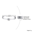5mm high polished silver stainless steel open cuff bracelet with dimensions shown - Steel