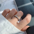 Vintage oxidized silver ring with a continuous small heart pattern design - Vintage Continuous Hearts Oxidized Style (JZ8212)