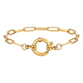 Collana a catena a graffetta in acciaio inossidabile dorato con chiusura a molla decorativa - Bracciale / Oro