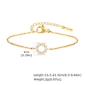 Detailed close-up of 18K gold plated sunflower chain with zircon stones and K18 engraving - Sunflower Bracelet (BR-2169G) / 18K Gold