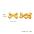 Vue détaillée des boucles d'oreilles papillon or 18K montrant les dimensions et le poids - Or