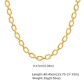 Détails de la chaîne à maillons ovales dorés indiquant la largeur et le poids du collier - Collier