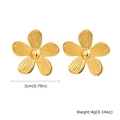 Details zu 2cm goldfarbenen Blumenohrsteckern mit Größenangaben und 4g Gewichtsanzeige - Mittlerer Blumenstil (ES-652G02)