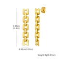 Detailed view of gold chain earrings with 3.55cm length and polished link texture - Gold