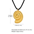 Dimensioni del ciondolo a conchiglia dorata con collana in cordoncino nero regolabile - Stile Nautilus (NC-2109G)
