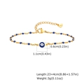 Detail of gold evil eye anklet with colorful beads and adjustable lobster clasp closure - Blue Beads (JC-227G)
