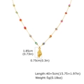 Detailed size specifications for the gold shell pendant and colorful bead chain - Gold