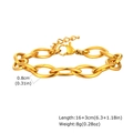 Vista dettagliata del bracciale a maglie dorate con dimensioni 16cm di lunghezza e 0,8cm - Oro