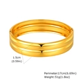 Parámetros de tamaño del brazalete de doble capa de acero inoxidable dorado pulido - Dorado