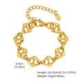 Macro shot of 18K gold plated stainless steel geometric chain with K18 tag and lobster clasp - Gold