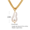 Pendentif perle baroque sur chaîne dorée avec mesures détaillées et son poids - Style Chaîne Cubaine Epaisse Perle Baroque (NC-2124G)