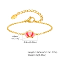 Detail van de 13+5cm gouden ketting met een roze geëmailleerde kroonhanger voor meisjes - Kroon Stijl (JC-230G04)
