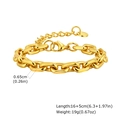Detail of golden stainless steel chain bracelet with lobster clasp and extension - Gold