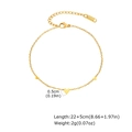 Detail van gouden hart enkelbandje met 22+5cm ketting en S.Steel stempel - Hart hanger stijl / Goud (JC-217G)