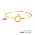 Pulsera de cuentas de acero inoxidable chapado en oro de 18K con cierre de resorte - Estilo de Cadena de Cuentas Fina (BR-2466G)