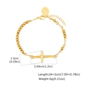 Detalle de pulsera de cuentas doradas con colgante de cruz y medalla de San Benito - Estilo de cruz de cuentas monocromas doradas (Estilo 1)