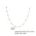 Détail des perles étoiles colorées sur collier doré avec dimensions de 40+5 cm - Collier (NC-2310G)