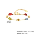 Dettaglio del bracciale di perline placcato oro K18 con pietre naturali e chiusura a moschettone - Braccialetto (BR-2551G)