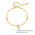 Détail du bracelet chaîne serpent dorée avec charms cœurs et mesures du fermoir mousqueton - Bracelet Chaîne Serpent Pendentif Coeur (BR-2546G01)
