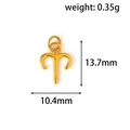 Golden Aries zodiac sign necklace pendant in stainless steel with size and weight details - Aries (XZK01) / Gold